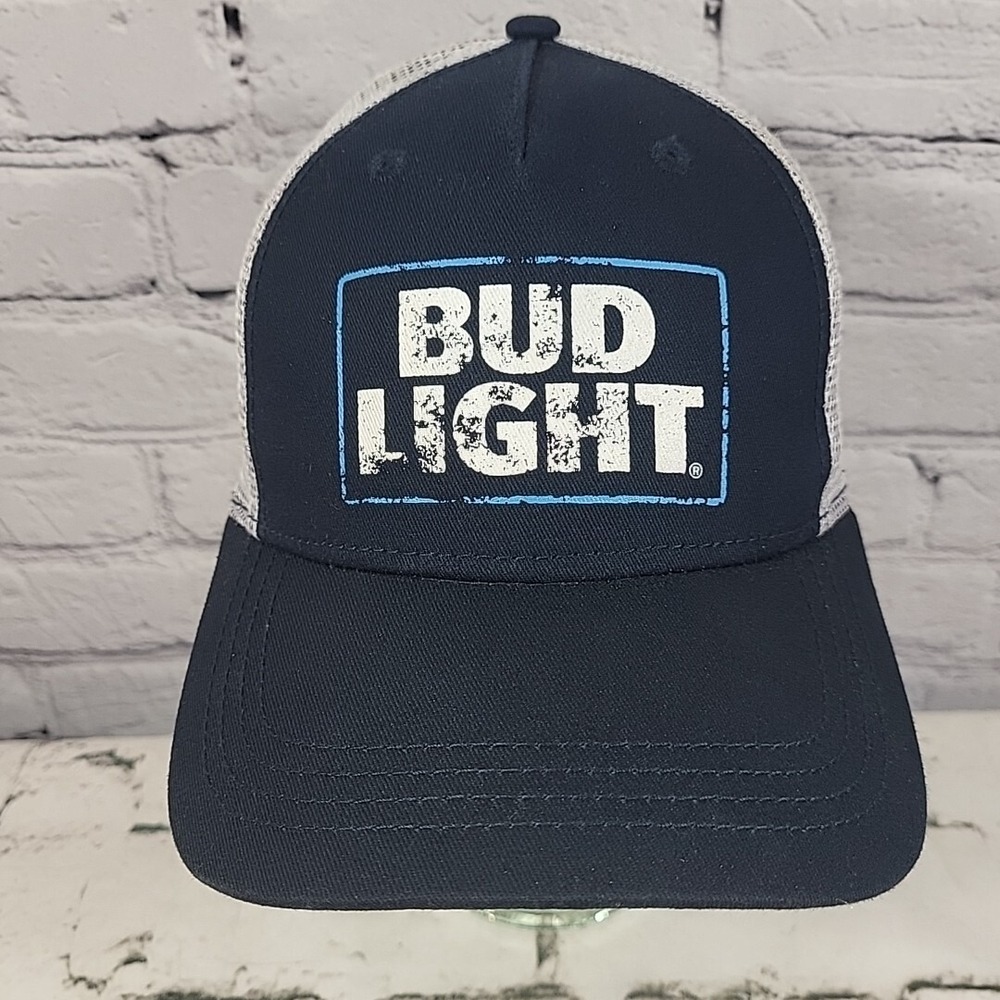 Bud Light Hat Beer Brand Logo OSFM Trucker Style Adjustable Advertising Cap